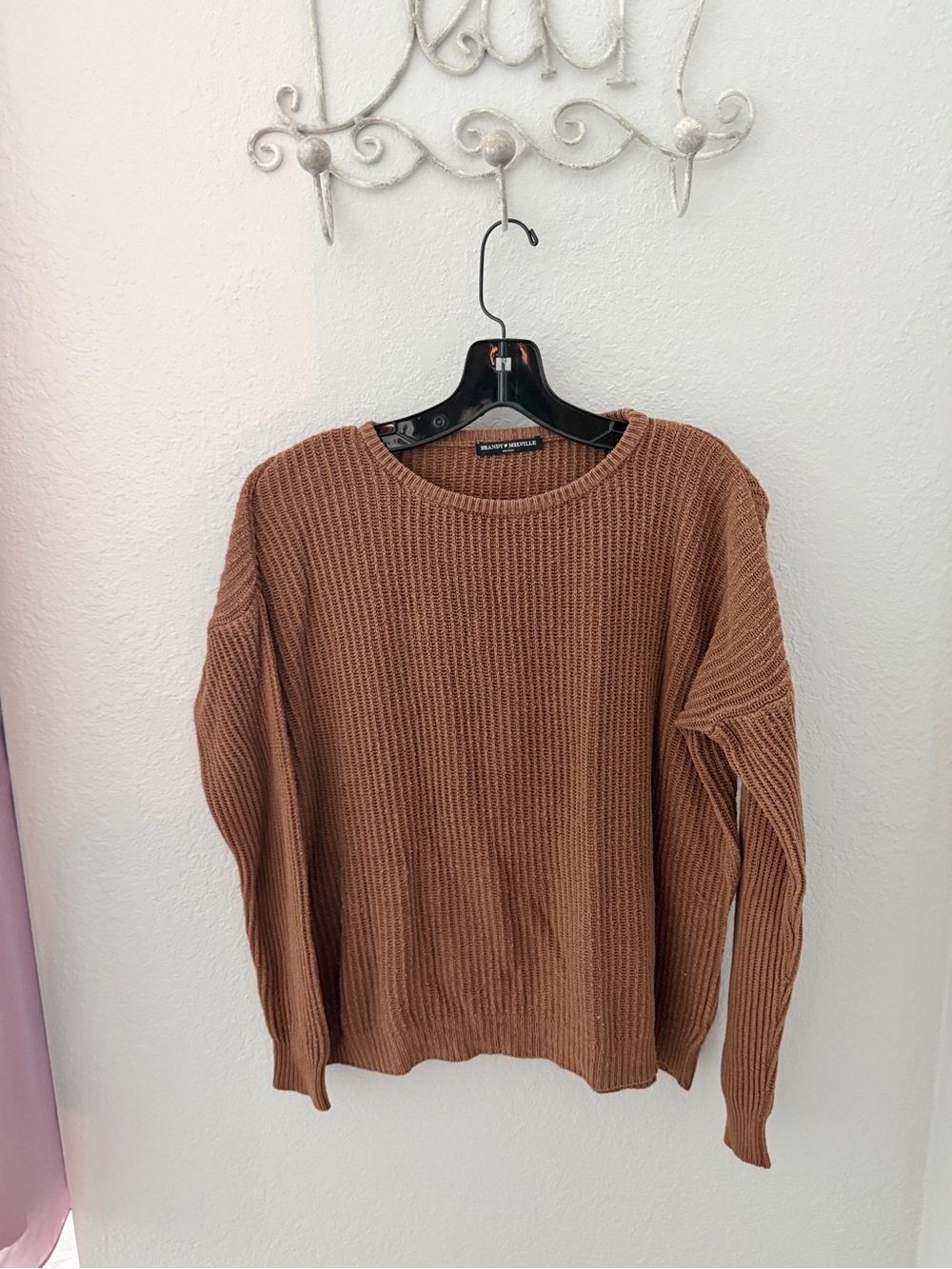 Brandy Melville Ribbed Rust Colored Sweater